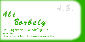 ali borbely business card